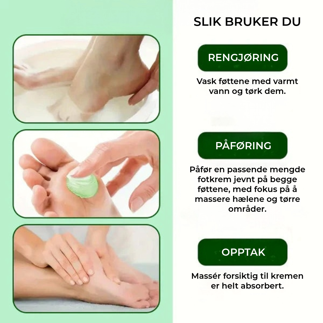 Fuktighetskrem for føtter med tea tree-olje og aloe vera