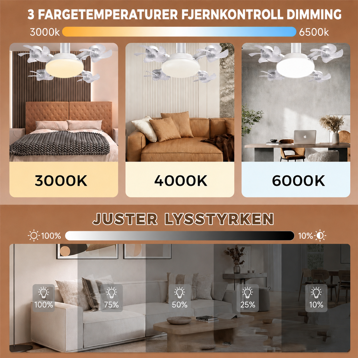 BreezeFlow – Takvifte med LED-belysning og fjernkontroll