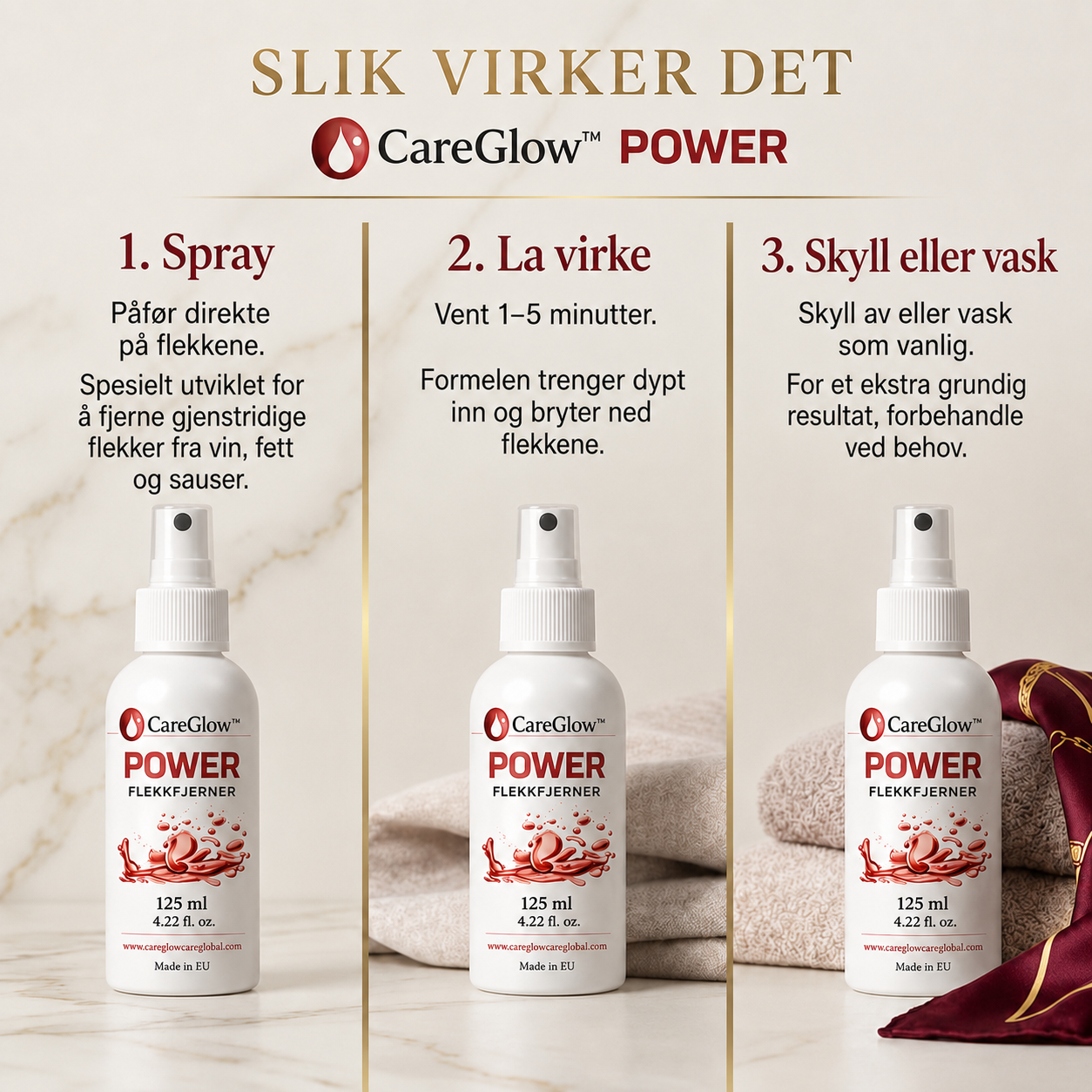 CareGlow™ Power – Fjerner flekker som andre produkter ikke klarer