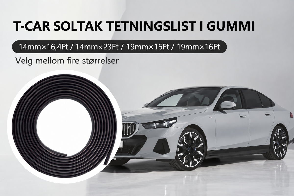 Gummitetningslist til bil, kan klippes til