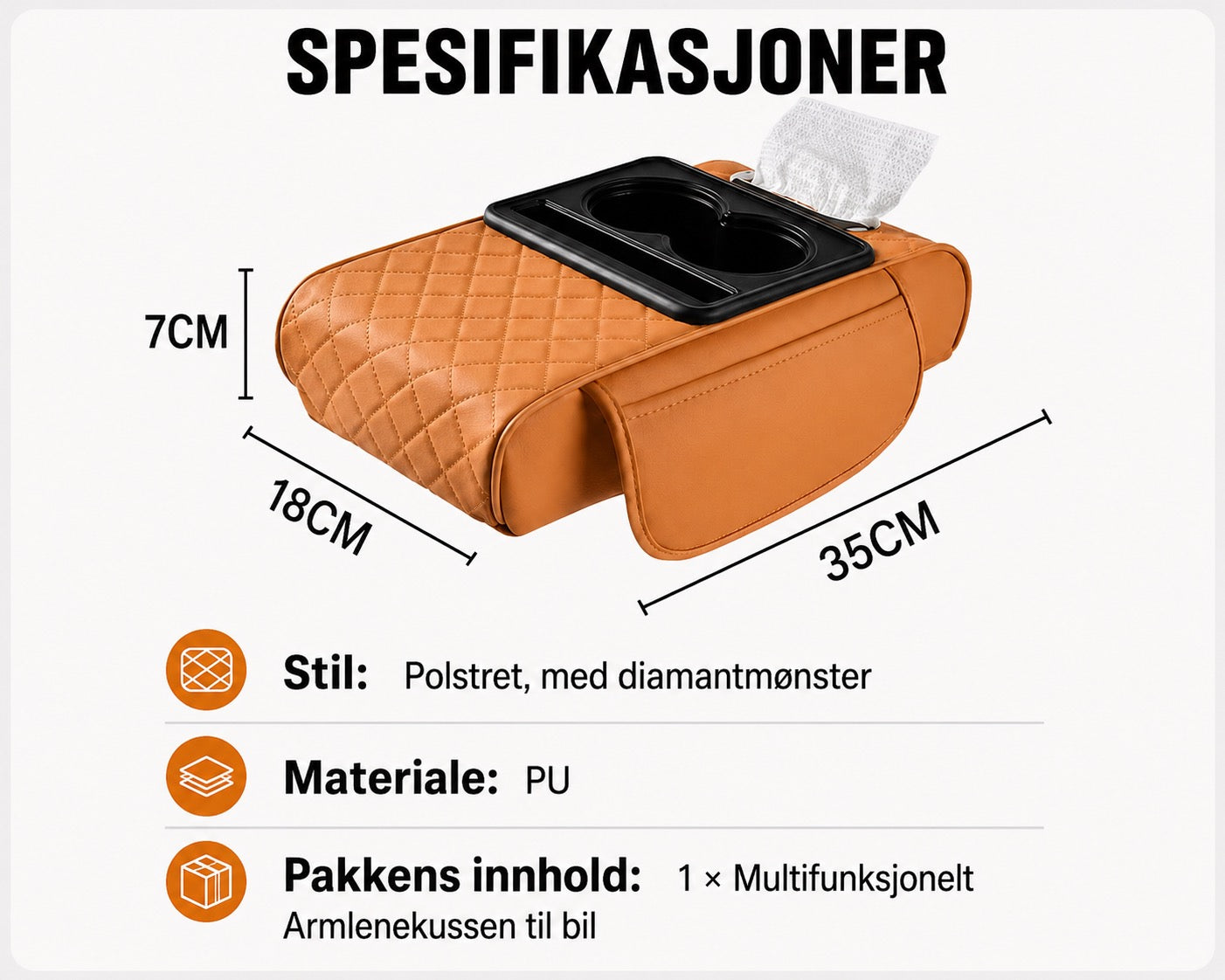 Multifunksjonell Armstøtte i Skinn