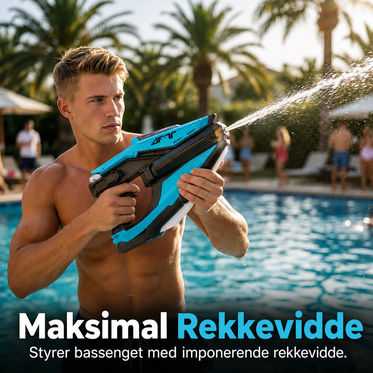 Elektrisk vannpistol med LED- og tåkeeffekter