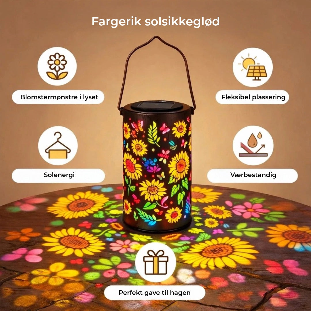 Blomster Solcellelykt