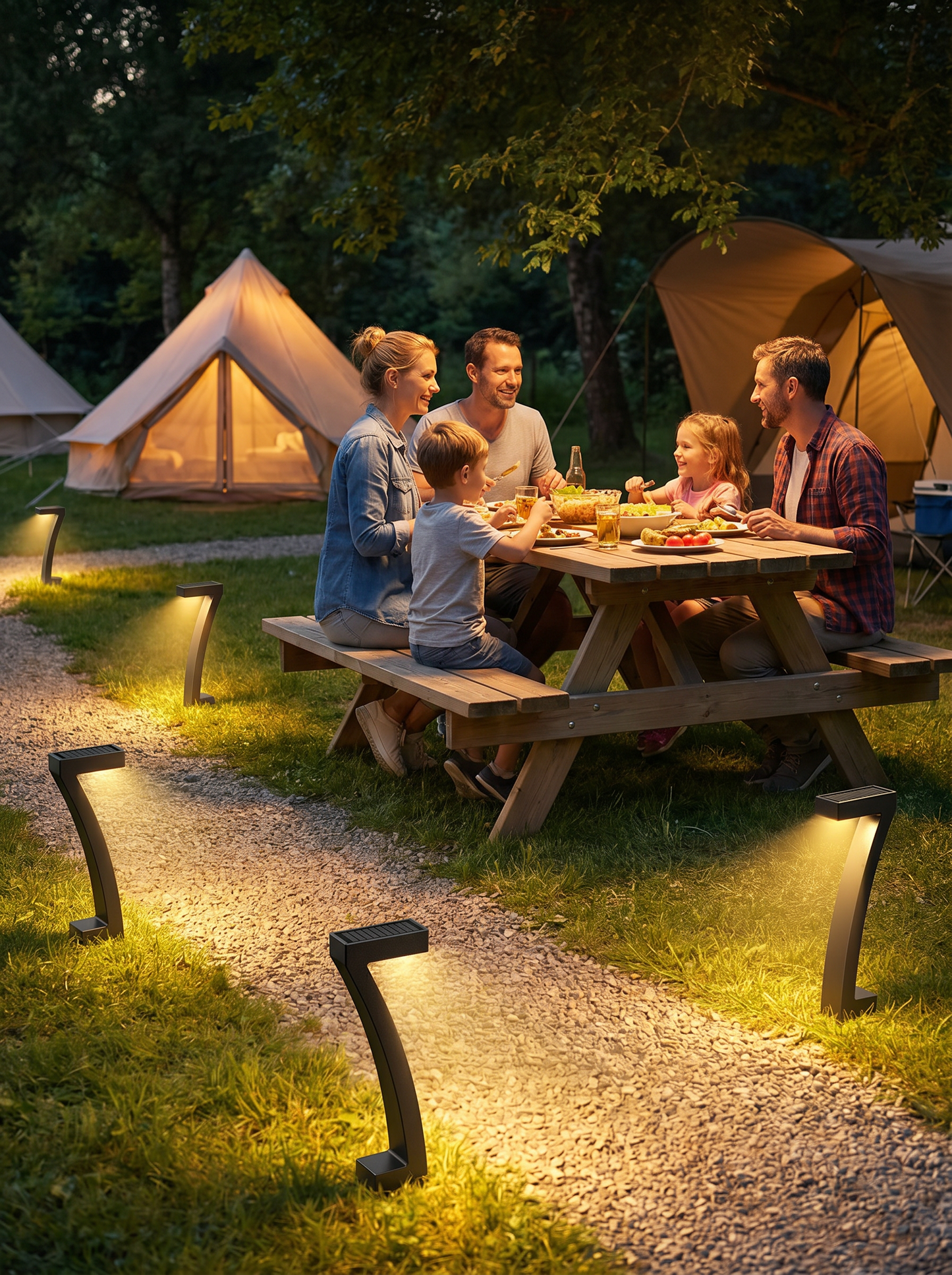 Moderne Soldrevet Stibelysning i Kreativt Design