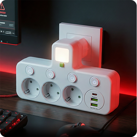 Multiport EU-stikkontaktadapter