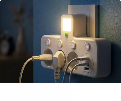 Multiport EU-stikkontaktadapter