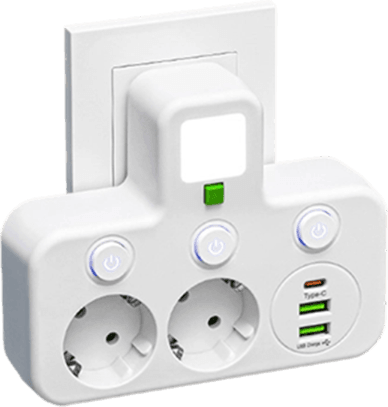 Multiport EU-stikkontaktadapter