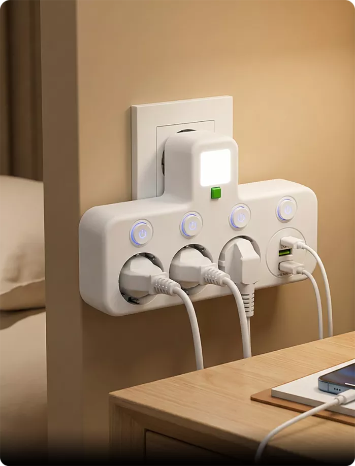Multiport EU-stikkontaktadapter