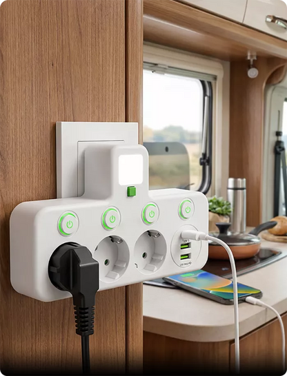 Multiport EU-stikkontaktadapter