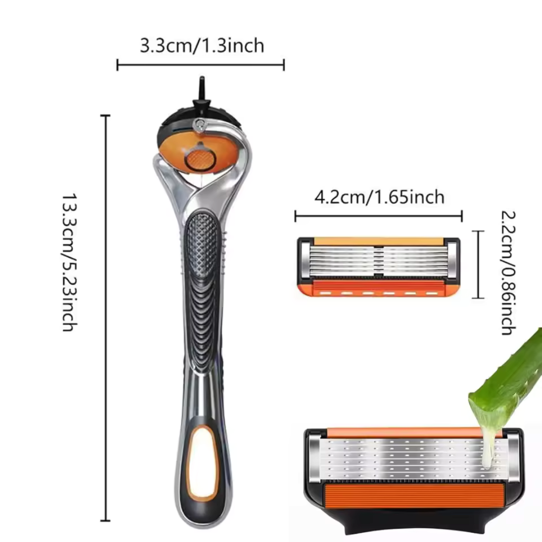 ProShave 6 – Barberhøvler med 6 blader i pakke med 24/48 stk. Klassisk trygg barbering med seks blader for presisjon, komfort og lang levetid