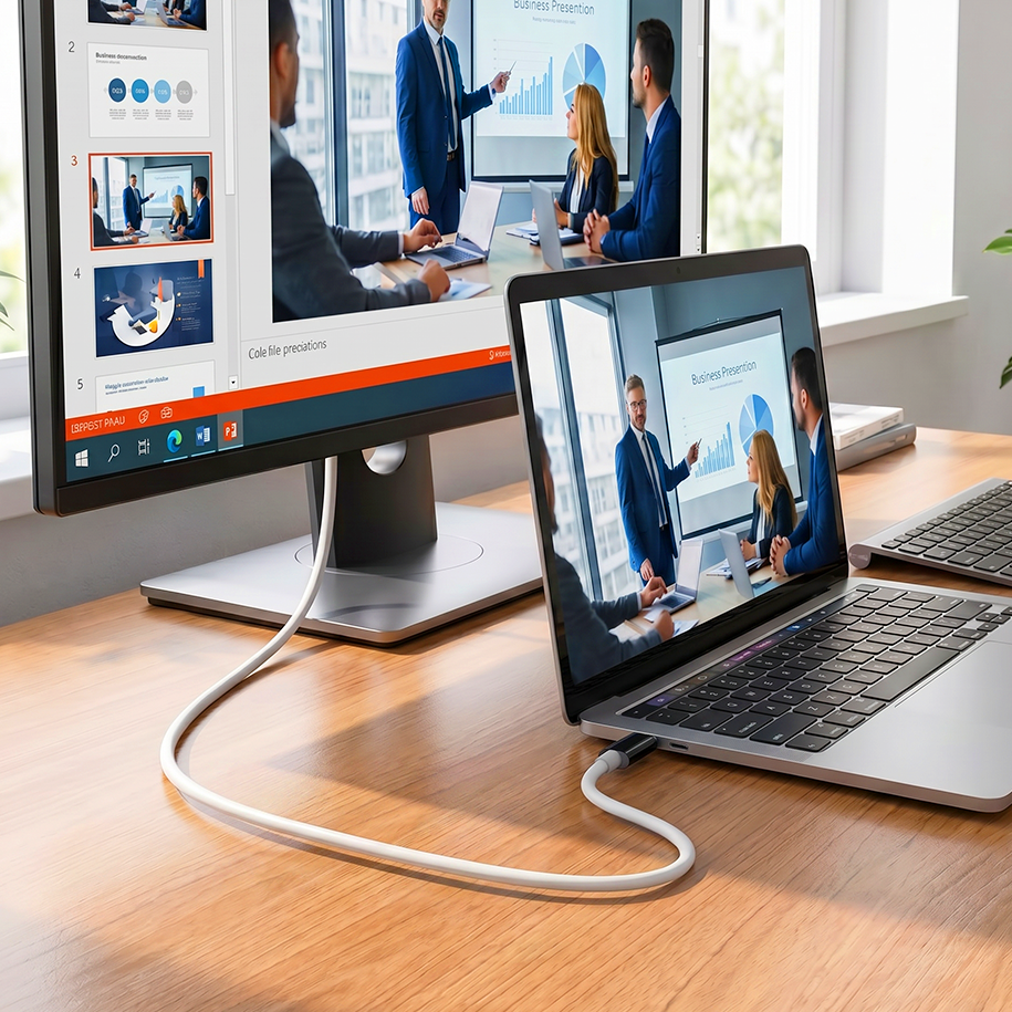 USB-C til HDMI-adapterkabel – Strøm, spill og lad samtidig – For Switch, mobil og nettbrett