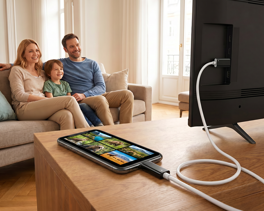 USB-C til HDMI-adapterkabel – Strøm, spill og lad samtidig – For Switch, mobil og nettbrett