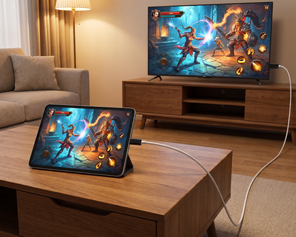 USB-C til HDMI-adapterkabel – Strøm, spill og lad samtidig – For Switch, mobil og nettbrett