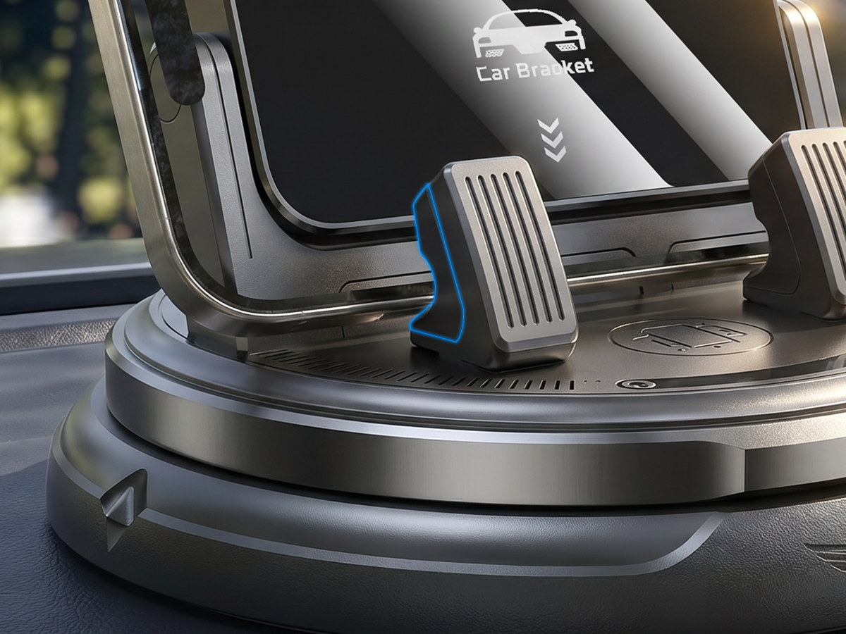 Roterbar telefonholder for dashbord