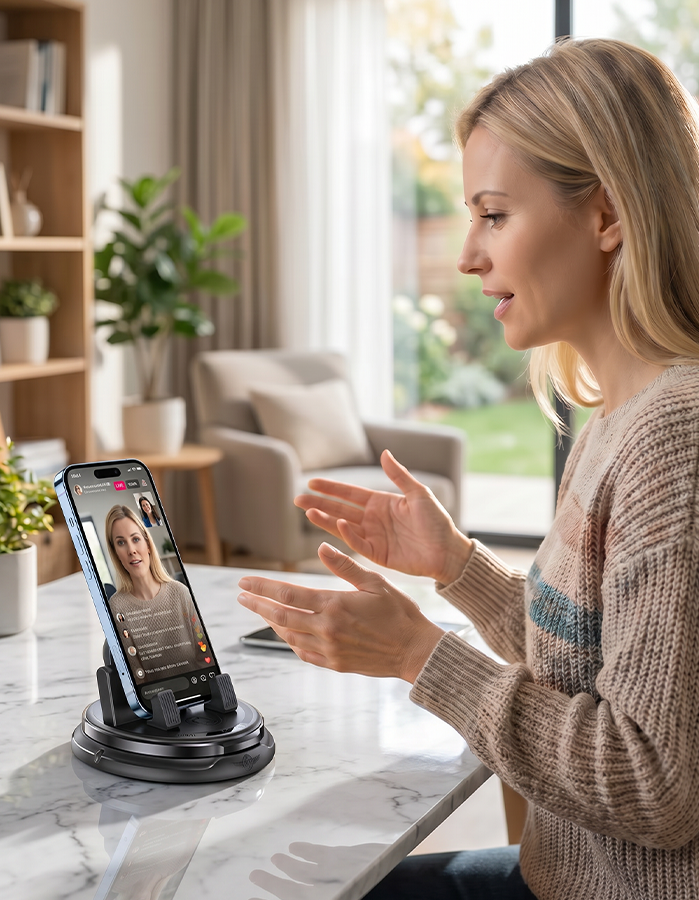 Roterbar telefonholder for dashbord