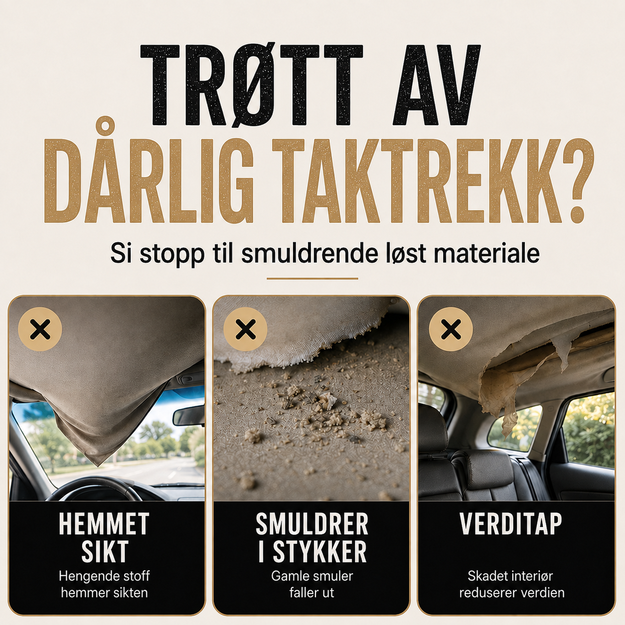 Lim for reparasjon av biltak – sterk heft for raske interiørreparasjoner