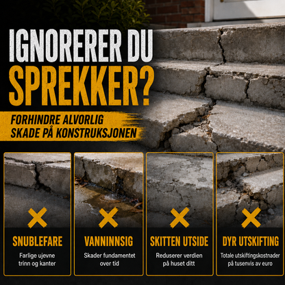 Betonglim for trappereparasjon – Perfekt for trapper, innkjørsler og terrasser