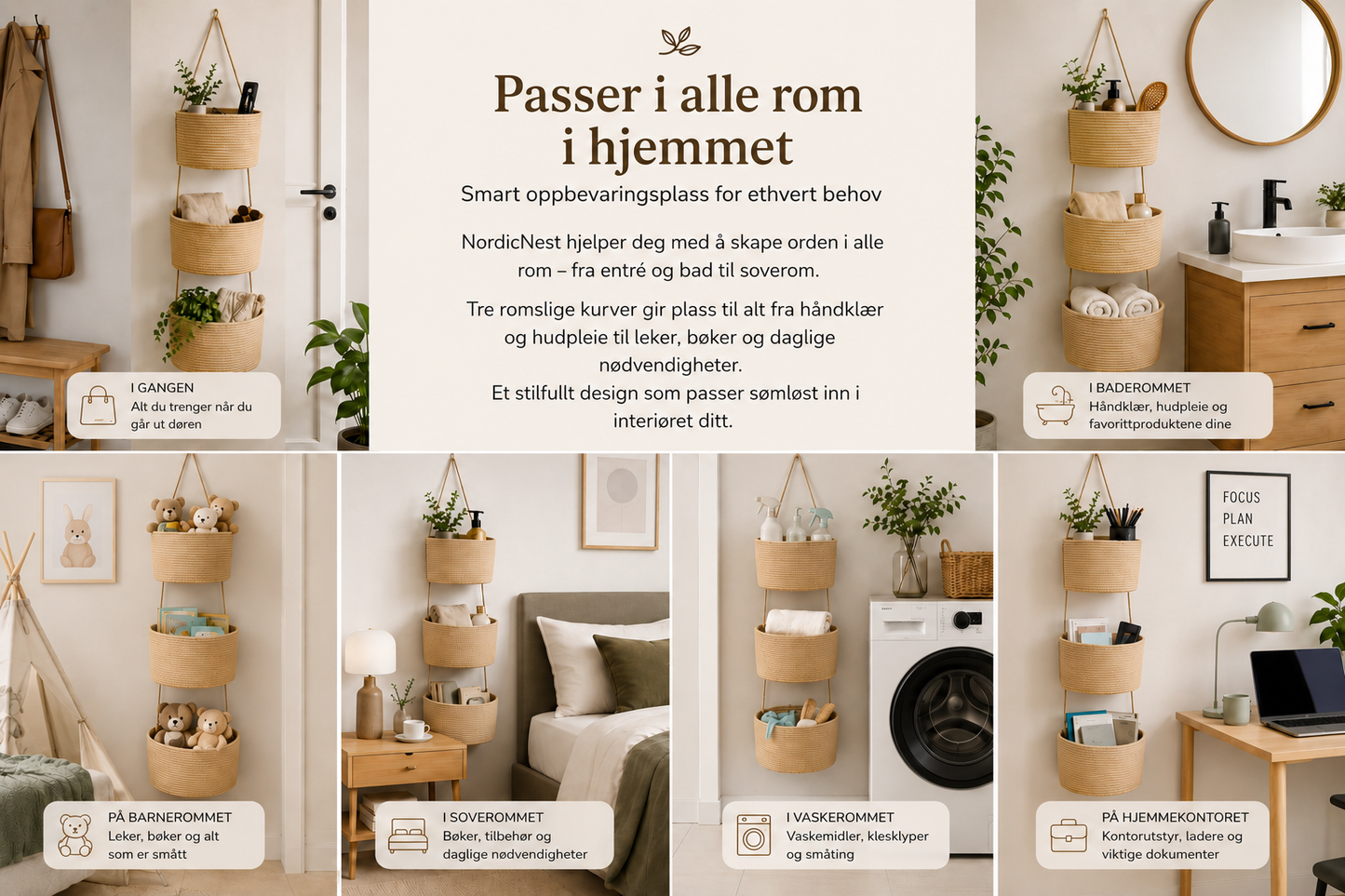 NordicNest – Hengende oppbevaringskurv