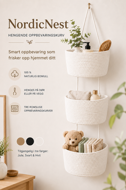 NordicNest – Hengende oppbevaringskurv