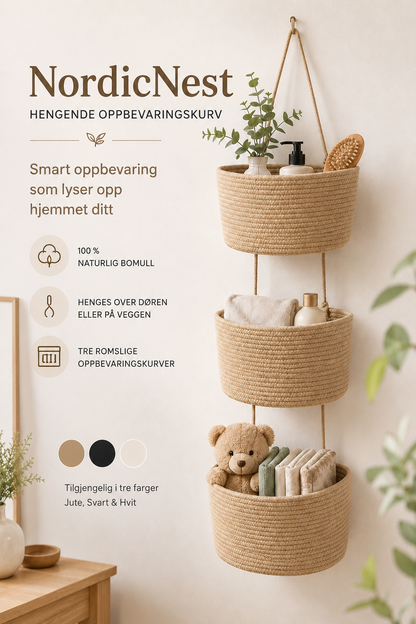 NordicNest – Hengende oppbevaringskurv