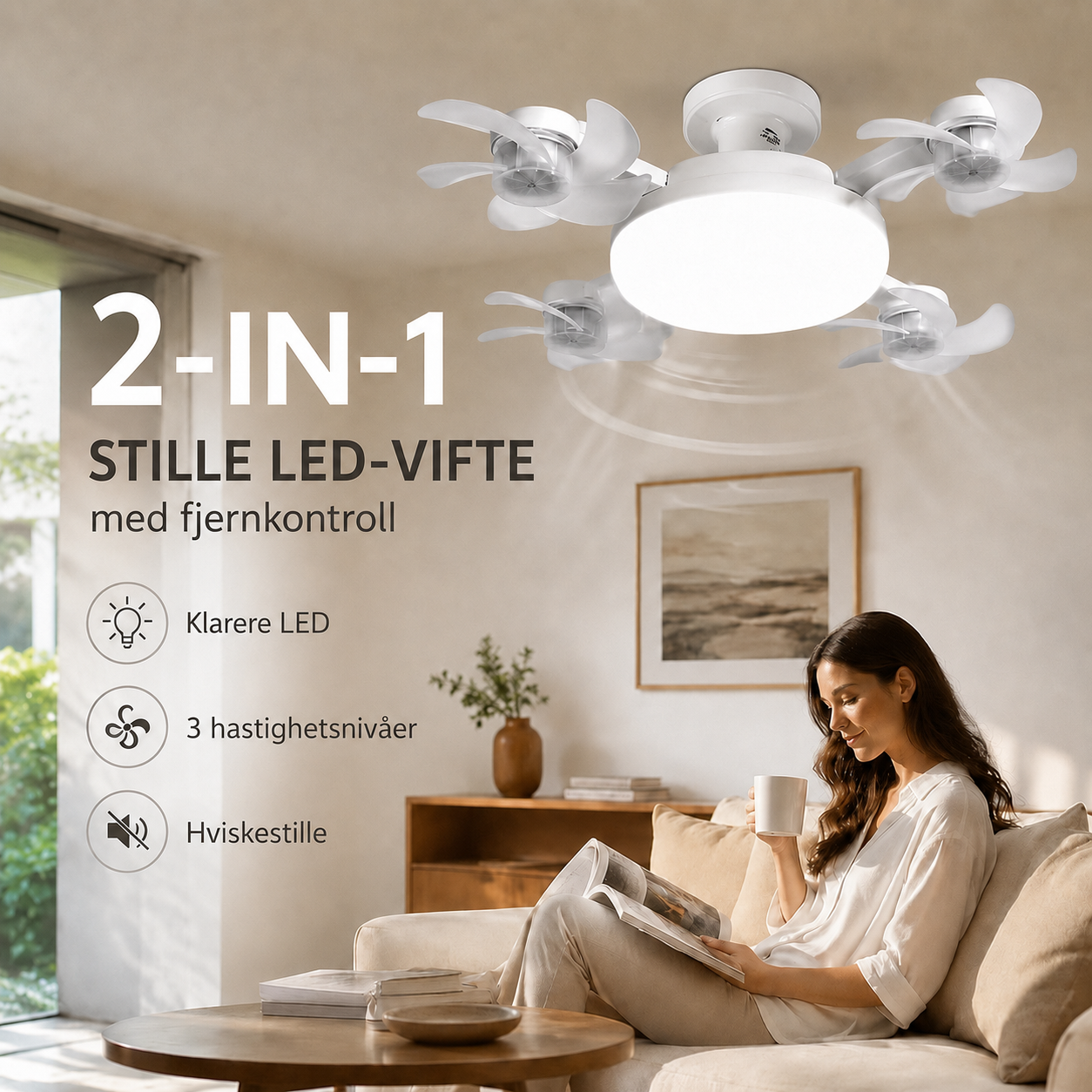 BreezeFlow – Takvifte med LED-belysning og fjernkontroll
