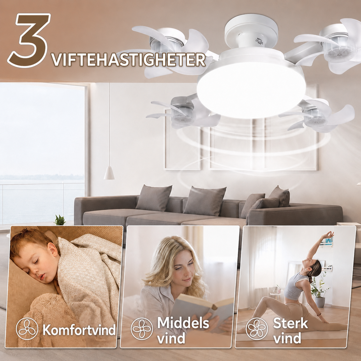 BreezeFlow – Takvifte med LED-belysning og fjernkontroll