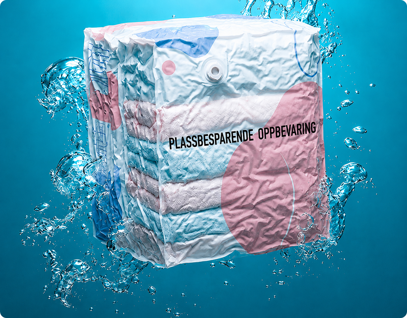 3D vakuumoppbevaringsposer uten pumpe