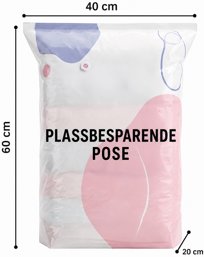 3D vakuumoppbevaringsposer uten pumpe