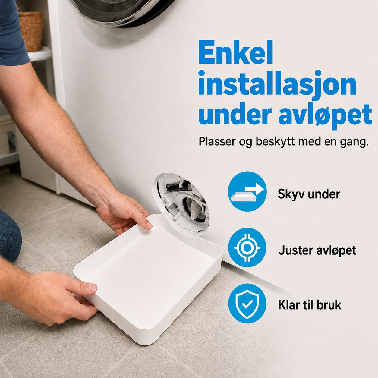 Lekkasjebrett for vaskemaskinen