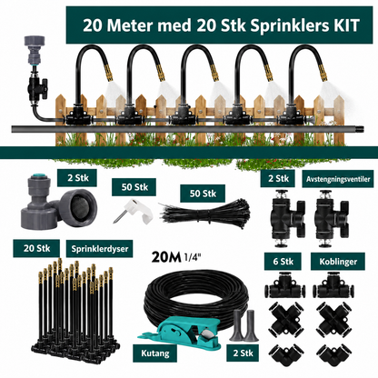 Vanningssystem: Sett med slange og ventiler