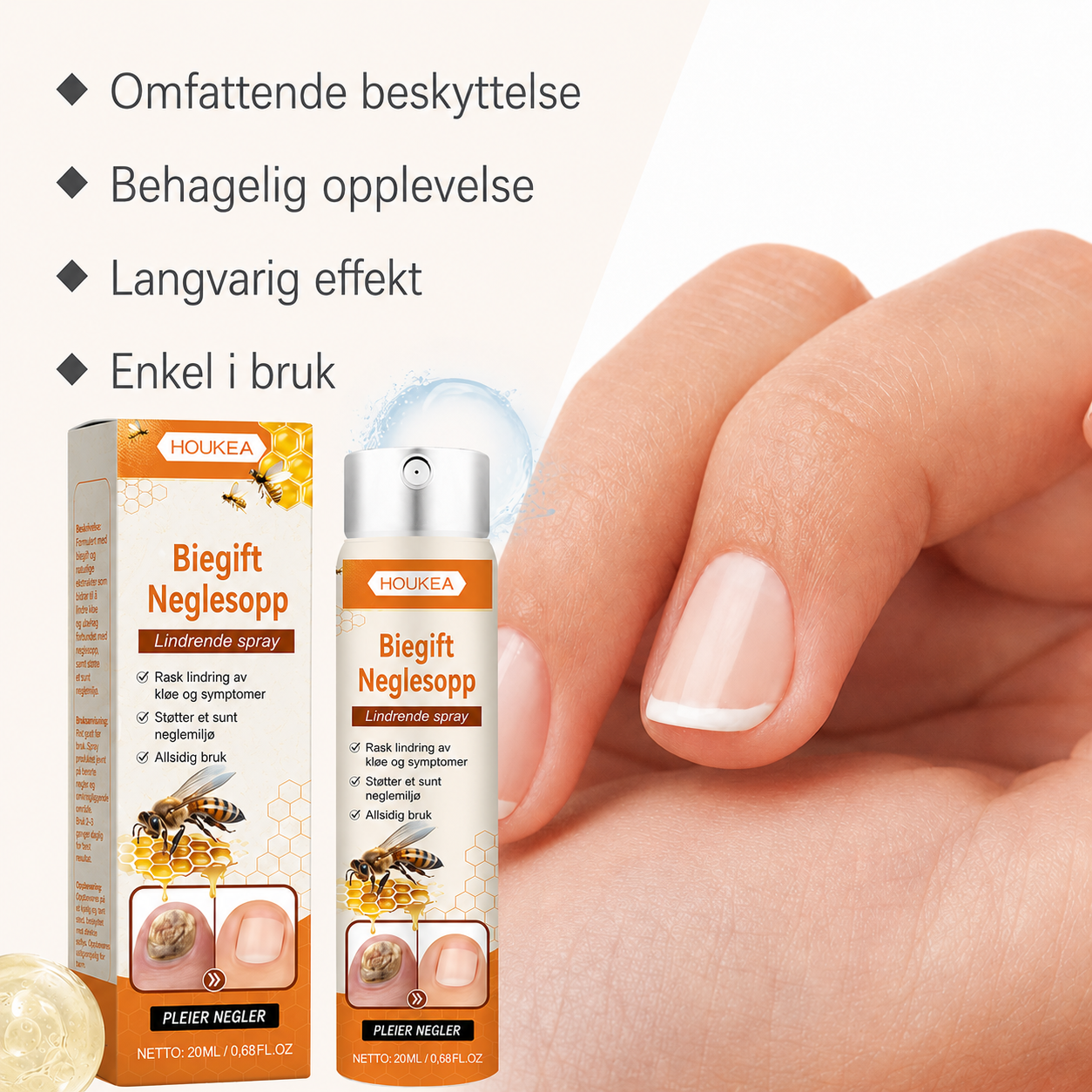 Biegift-spray mot neglesopp