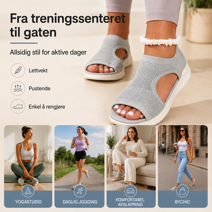 Komfortable, pustende flate sandaler