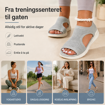 Komfortable, pustende flate sandaler