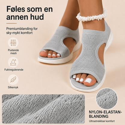 Komfortable, pustende flate sandaler
