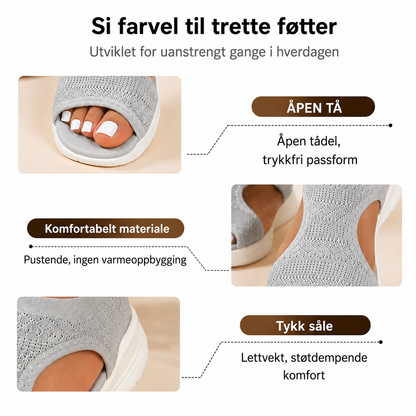 Komfortable, pustende flate sandaler