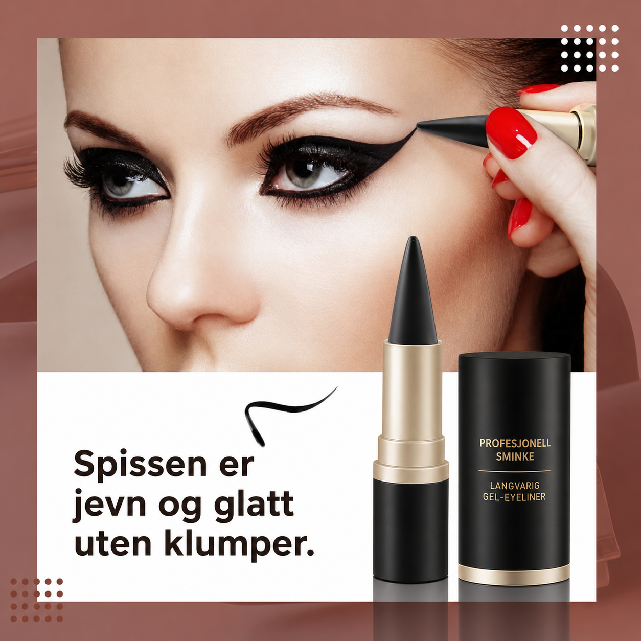 Ultra-holdbar matt eyeliner – hurtigtørkende, holder i 24 timer og gir maksimal presisjon
