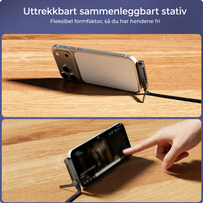 2-i-1 ladekabel med stativ