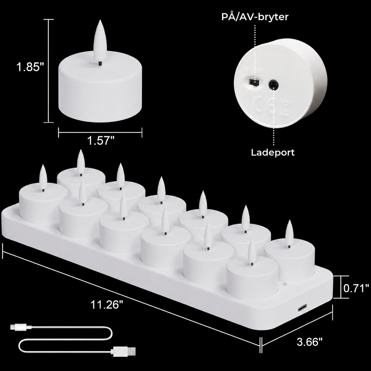 Oppladbare LED-lys
