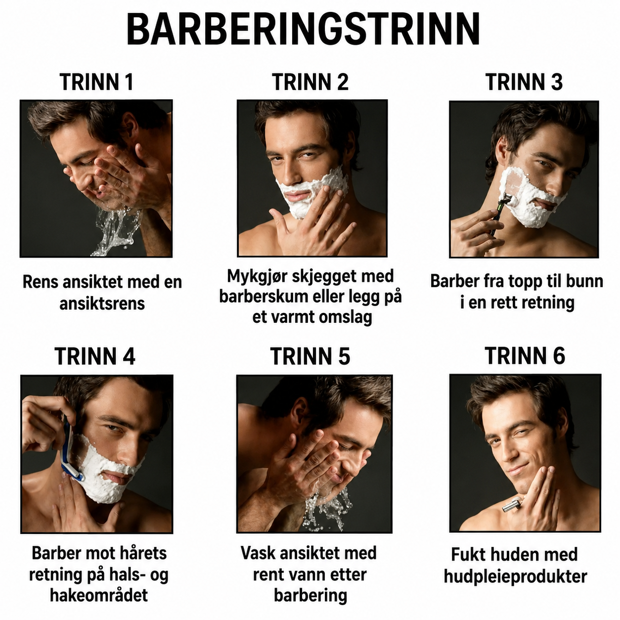 ProShave 6 – Barberhøvler med 6 blader i pakke med 24/48 stk. Klassisk trygg barbering med seks blader for presisjon, komfort og lang levetid