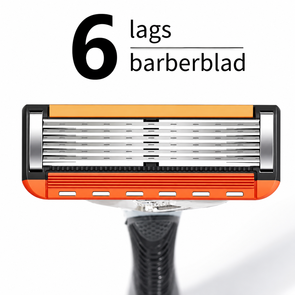 ProShave 6 – Barberhøvler med 6 blader i pakke med 24/48 stk. Klassisk trygg barbering med seks blader for presisjon, komfort og lang levetid