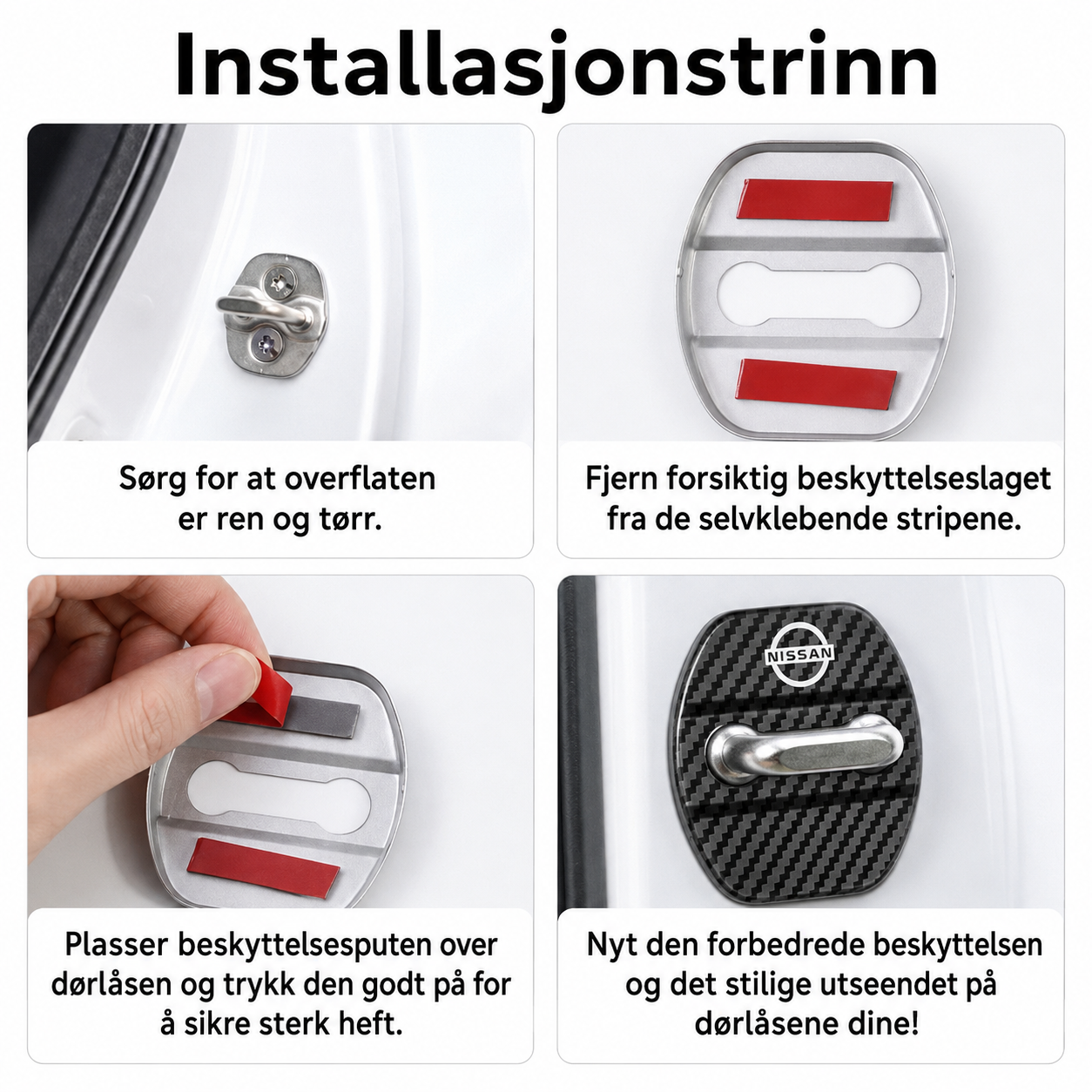 Beskyttelsesputer for bildørlås | 4 stk