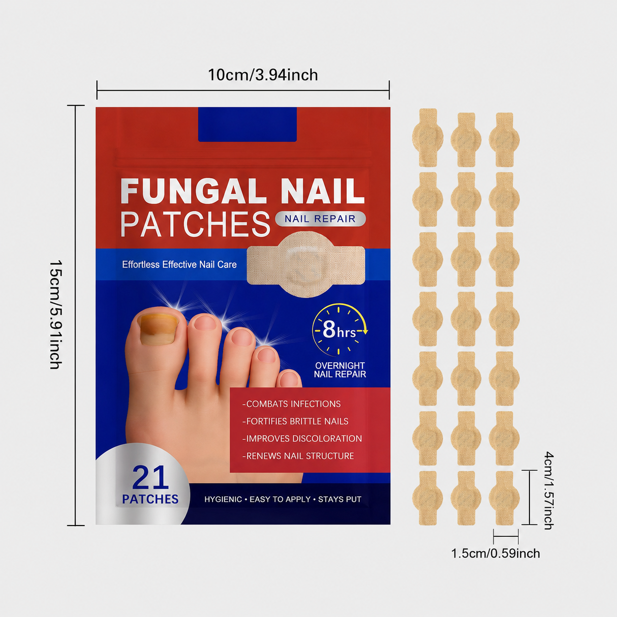FungalPatch – antibakterielle sopphemmende plaster og neglepleiesett