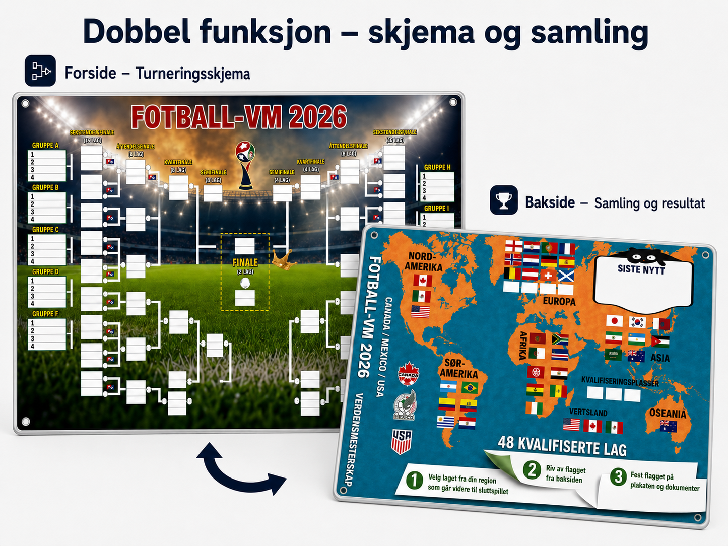 Programplakater for VM 2026 – Fyll inn, tipp og følg hele mesterskapet