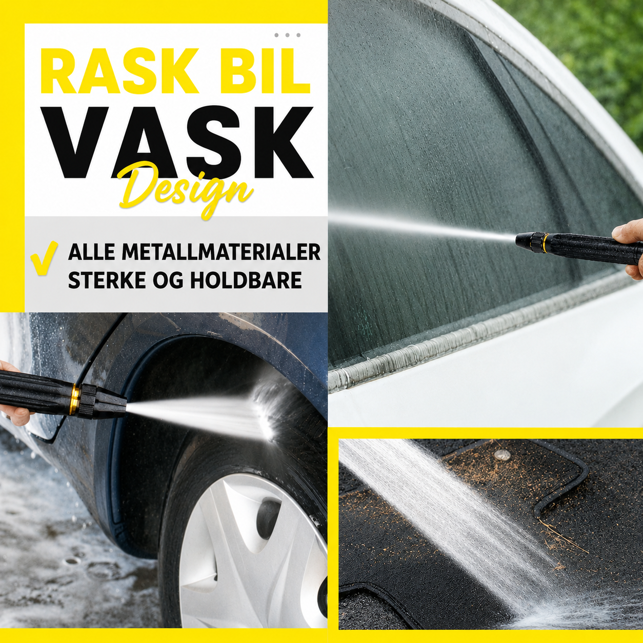 Forbedret høytrykkspyler for bilvask