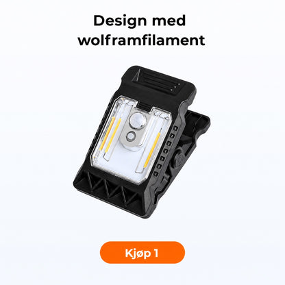 Solcelledrevet utelampe med bevegelsessensor og klipsfeste