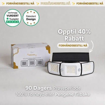 SolarGlow - Solcelledrevet utelampe med bevegelsessensorer