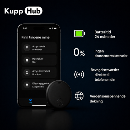 GP90 - Nøyaktig GPS-Tracker uten Abonnement (Android/Apple)