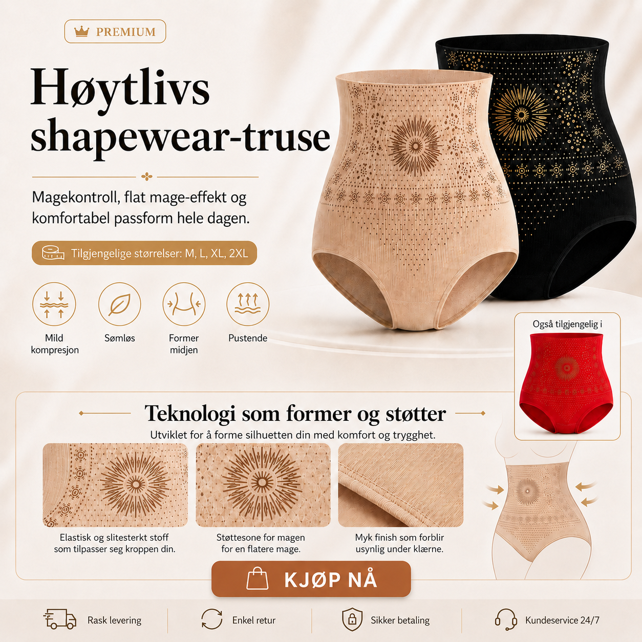 Formende Shorts med Høyt Liv