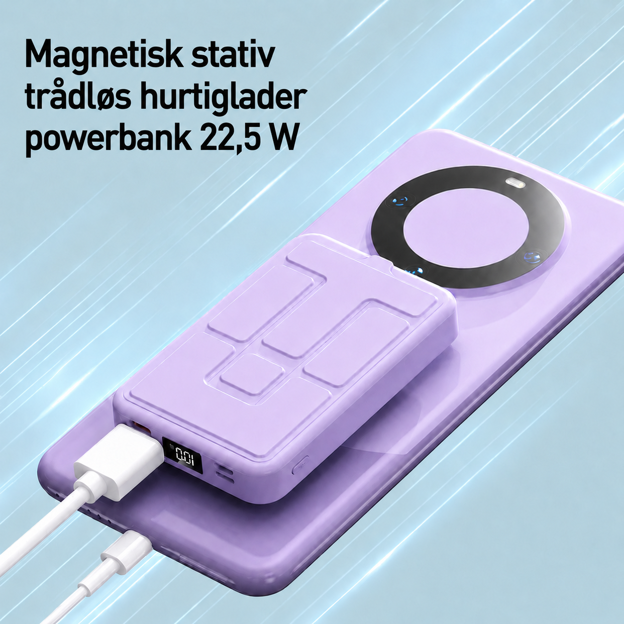 Magnetisk Trådløs Powerbank med Stativ