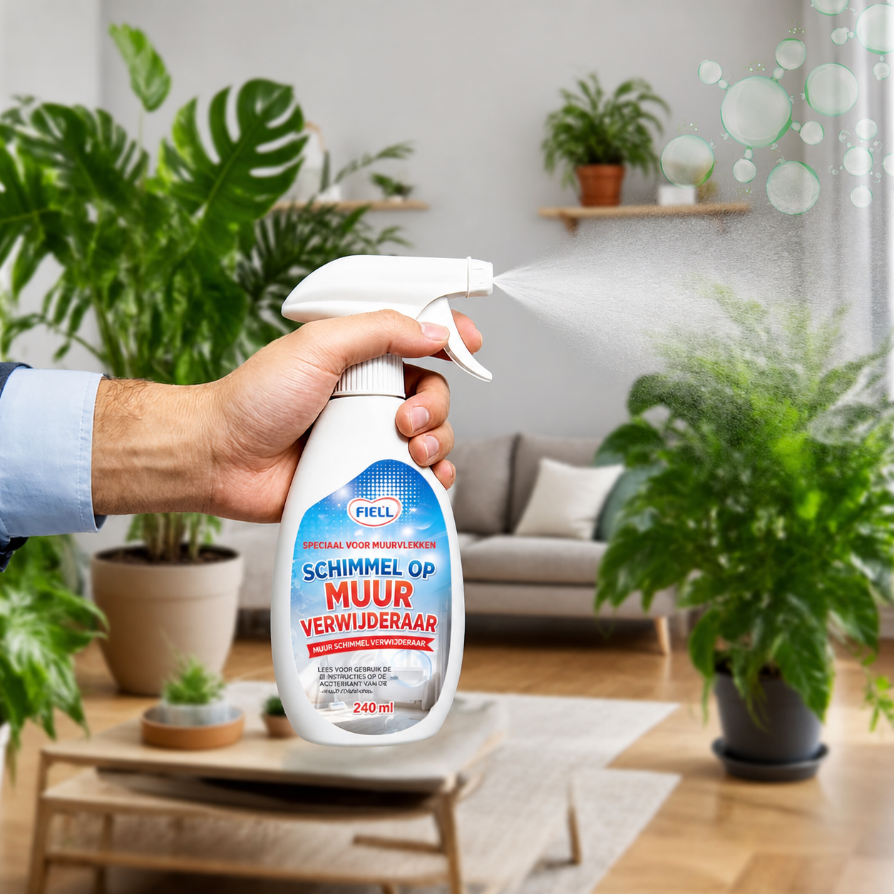 Hurtigvirkende Anti-Mugg Rengjøringsspray for Vegger
